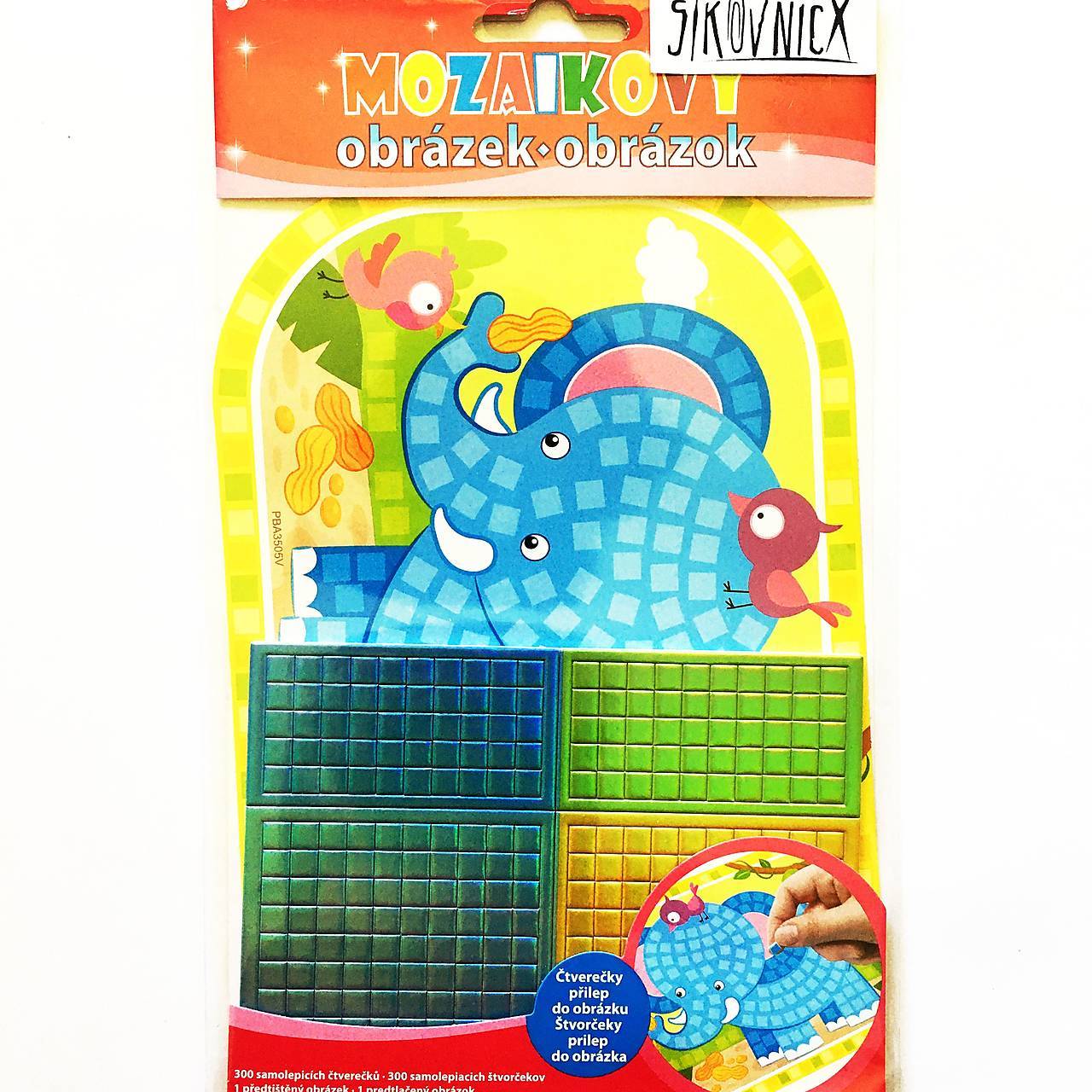 - 50% metalický mozaikový obrázok, 21x14 cm, pôvod.cena 2,90€ (slon)