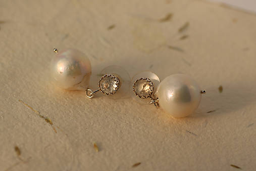 Strieborné náušnice - Lady Pearls