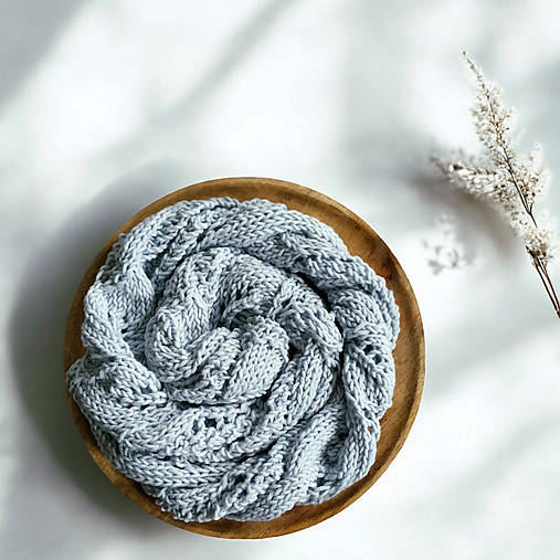 Šály a nákrčníky - Merino šál | Nebeská - 17946789_