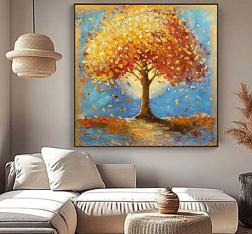 Obrazy - Strom v objatí jesene_70x70 - 17946782_