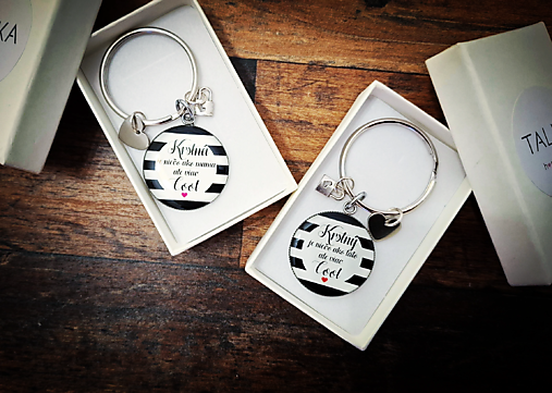 Kľúčenky - Set kľúčeniek pre krstných rodičov - 17948698_