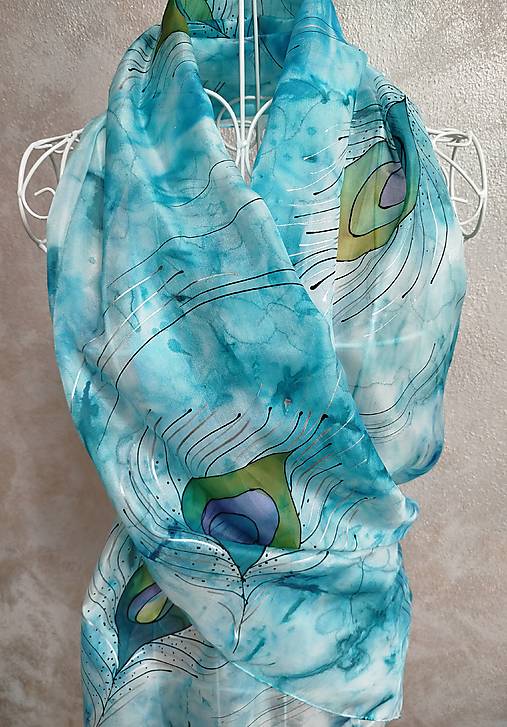 Šatky - Pávie oko - 17947824_