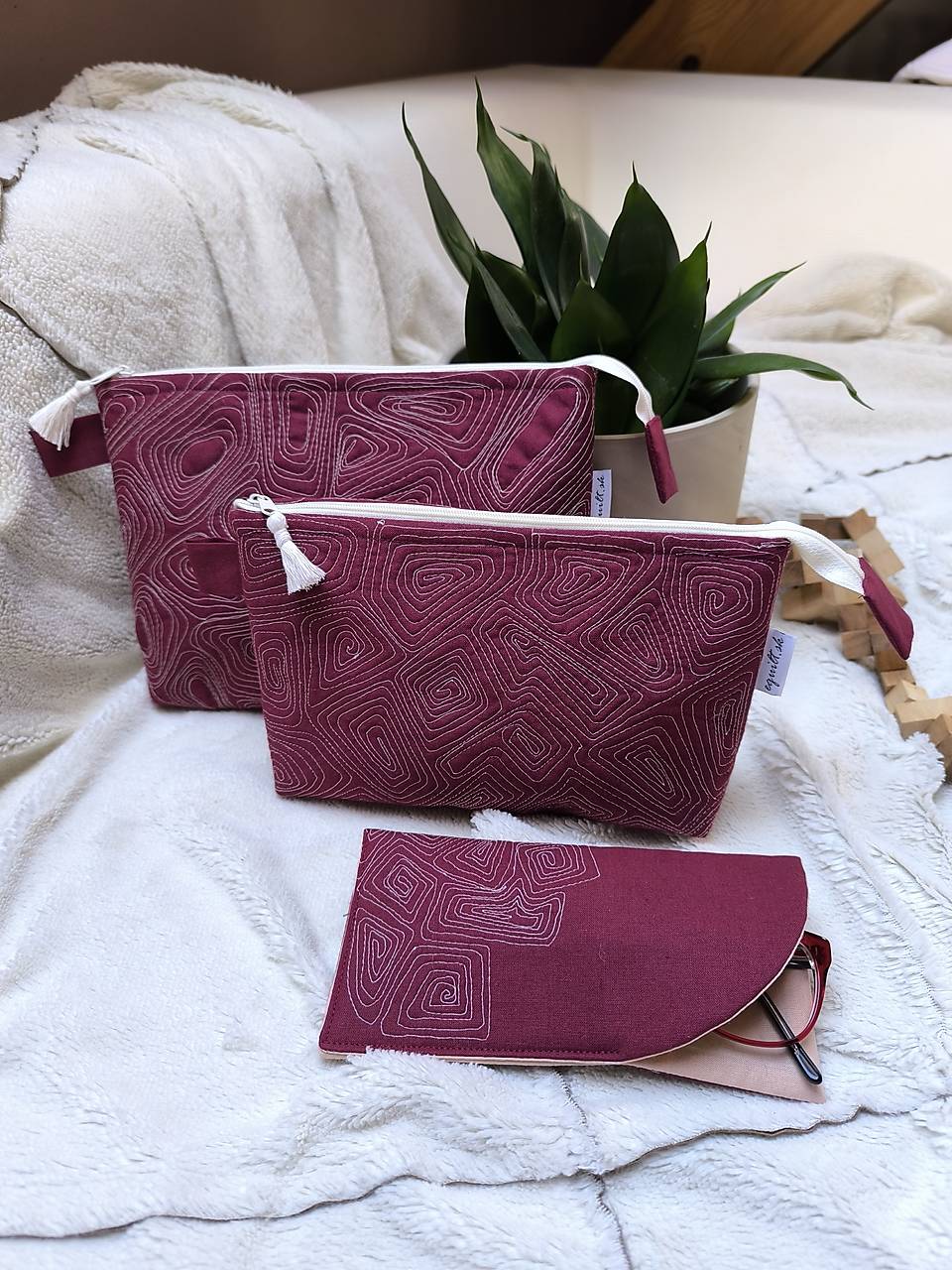 Kozmetické taštičky bordové