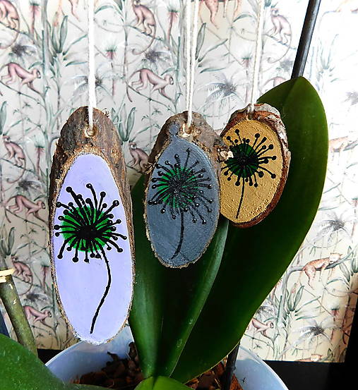 Dekorácie - drevená maľovaná sada kvietky - totálny výpredaj! - 17947152_