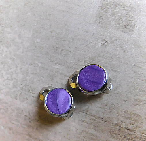 Náušnice - klipsne náušničky fialové totálny výpredaj! - 17947270_