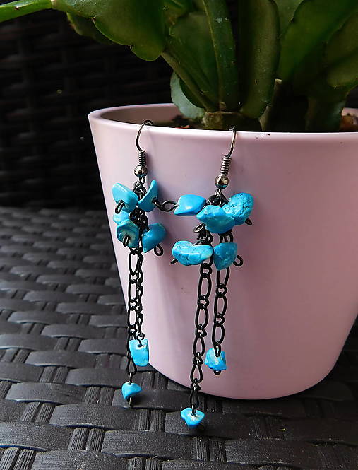 Náušnice - tyrkenit náušničky - totálny výpredaj! - 17947587_