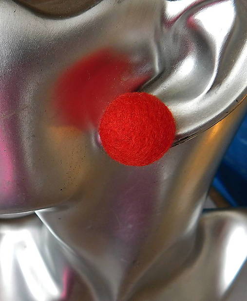 Náušnice - plstené retro napichovačky XL červené - totálny výpredaj! - 17947699_