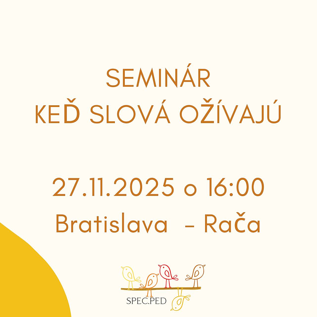 Seminár Keď slová ožívajú 27.11.