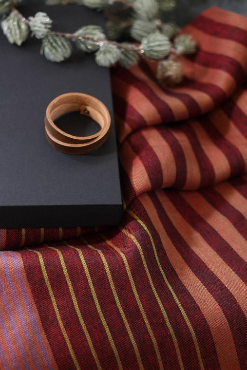 Exkluzívna dámska bordová pásikavá šatka "Burgundy"