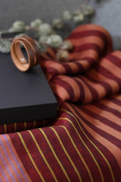 Exkluzívna dámska bordová pásikavá šatka "Burgundy"