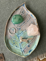 Príbory, varešky, pomôcky - Kameninový minipodnos Lístok - 17946342_