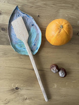 Príbory, varešky, pomôcky - Kameninový minipodnos Lístok - 17946343_