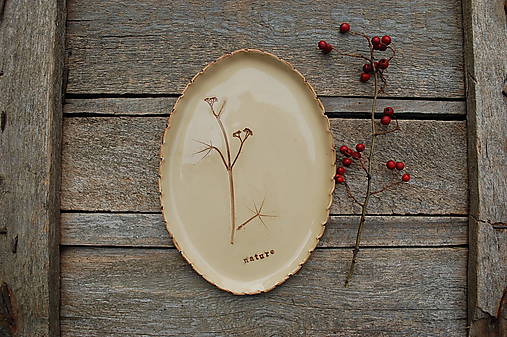 Nádoby - Keramická tácka Divé hrozno - 17947483_