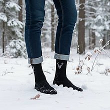 Ponožky, pančuchy, obuv - (VSF01) Vysoké športové ponožky FROTÉ jeleň - 17948822_