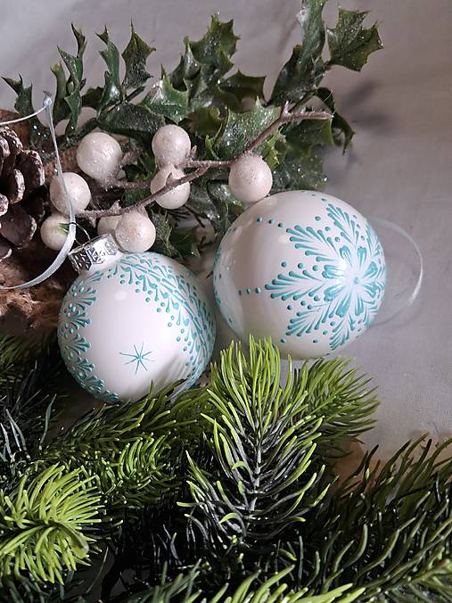 Dekorácie - Vianočné gule maľované horúcim voskom - 17947191_