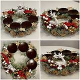 Dekorácie - Adventný veniec 32cm na stôl pre 4 sviečky - 17949259_