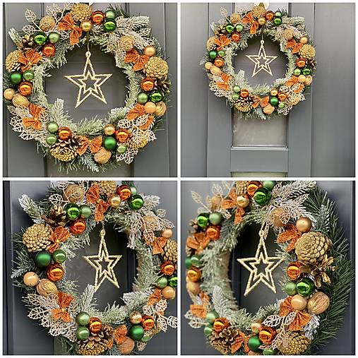 Vianočný veniec na dvere vianočná dekorácia Venček