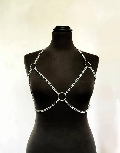 Opasky - Řetízkový harness „Chain X“ s karabinkovým zapínán - 17948945_