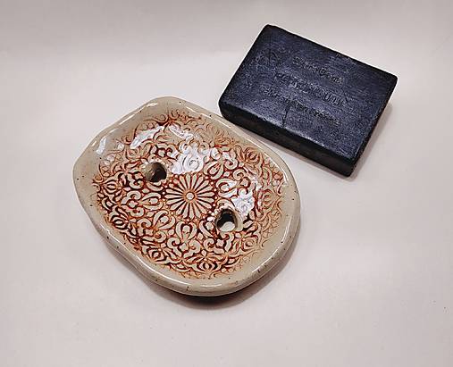 Nádoby - Keramická mydelnička - mandala - 17946125_