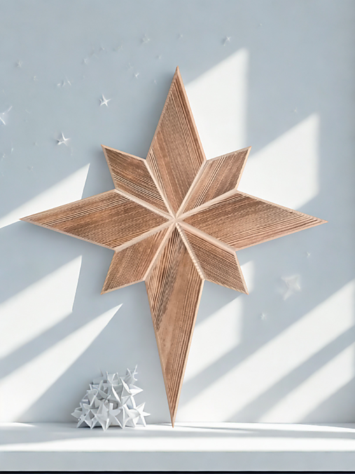 Dekorácie - veľká Betlehemská hviezda - natur - 17946915_