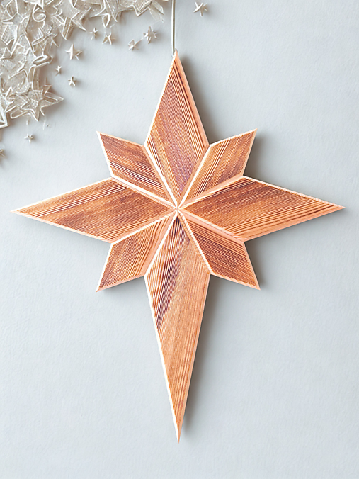 Dekorácie - veľká Betlehemská hviezda - natur lesklá - 17947830_