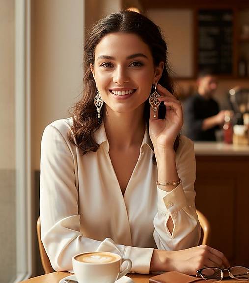 Náušnice - Vianočné náušnice s vločkami a perličkami, nerezová oceľ - 17947342_