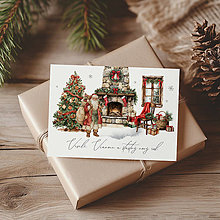 Papiernictvo - Otváracia vianočná pohľadnica Šťastné a veselé - 17950971_