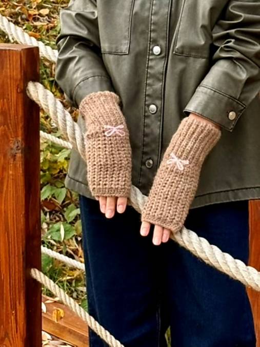 Rukavice - Háčkované bezprstové rukavičky. - 17951569_