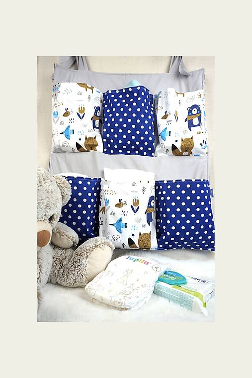 Detský textil - Veľký závesný organizér / kapsár Hviezdna noc - 17949580_