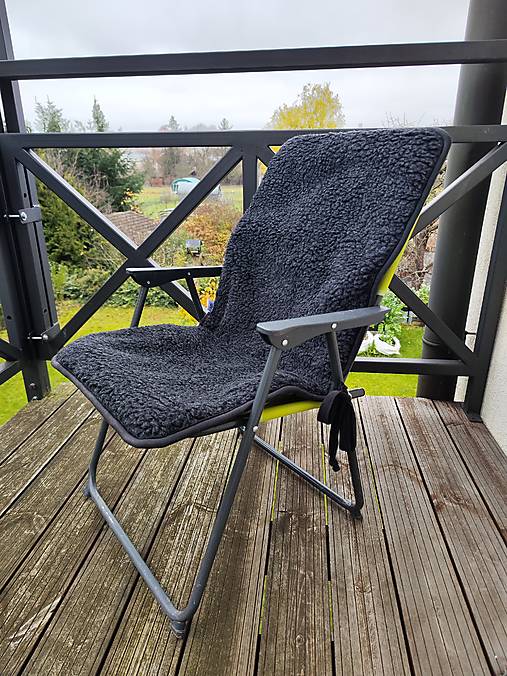 Úžitkový textil - VLNIENKA Rybárska/ kancelárska stolička/ židle 100%  ovčia vlna  Baranček Antracit  zelená Bavlna - 17949623_