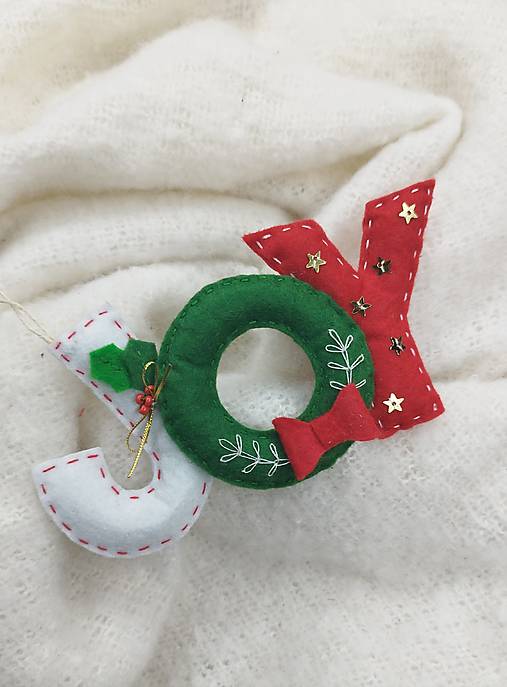 Dekorácie - Vianočná dekorácia JOY - 17951762_