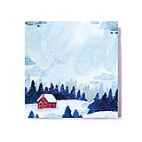 Papier - Lepiaci bloček "Zimná krajina" - 17949350_