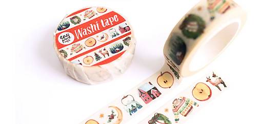 Papier - Washi páska - "Doma na Vianoce" - 17949340_
