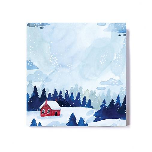 Papier - Lepiaci bloček "Zimná krajina" - 17949350_