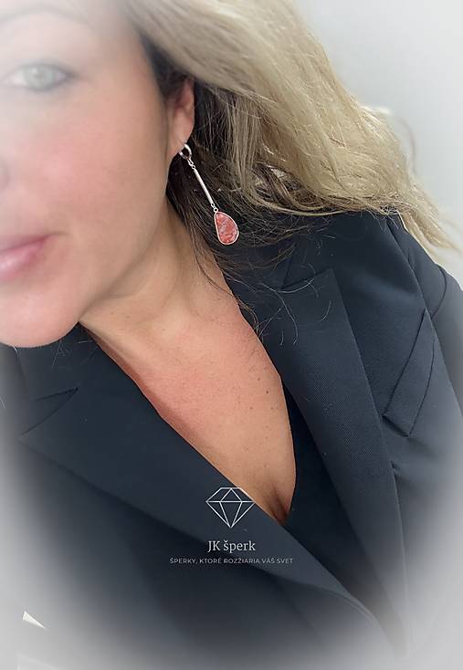 Strieborné 925/1000 náušnice s brekciovým jaspisom