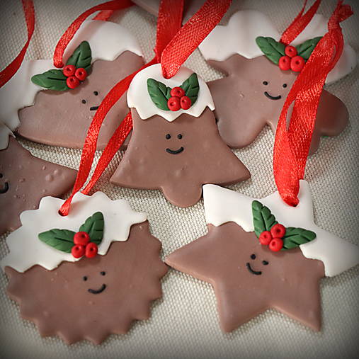 Vianočné ozdoby z polymérovej hmoty - Perníky