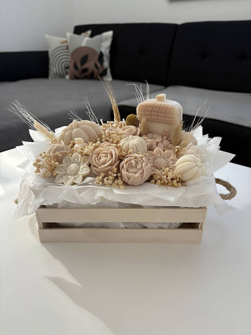 Dekorácie - Jesenný kvetinový box - 17949575_