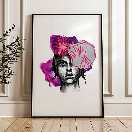 Obrazy - pink lady - print - 17949845_