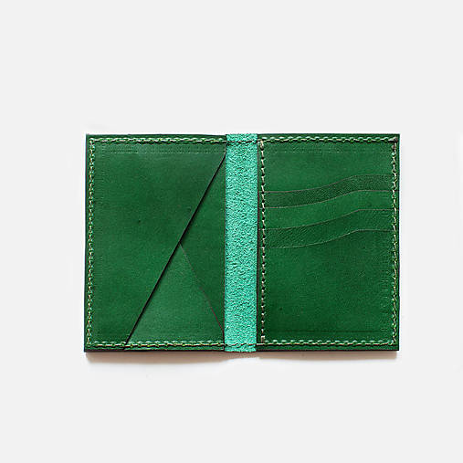 Peňaženky - Cardholder SLIM | malá kožená peňaženka na karty a doklady (Zelená) - 17950747_