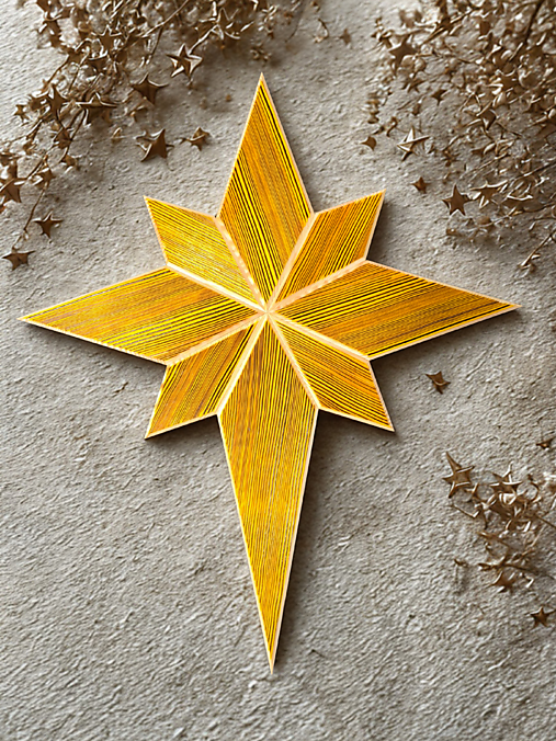 Dekorácie - veľká Betlehemská hviezda žltá - 17950904_