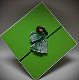 Papiernictvo - Pohľadnica s Anjelikom ...  aj ku krstu (zelený) - 17953349_