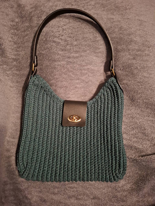 Kabelky - Háčkovaná smaragdovozelená kabelka - 17954179_