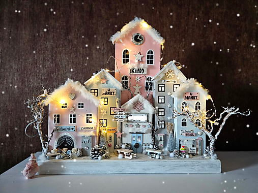Dekorácie - Zimná dedinka ,, Rozprávkovo,, - 17954884_