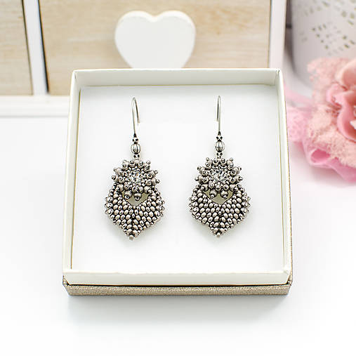 náušnice MOODS Élégance (platinová)