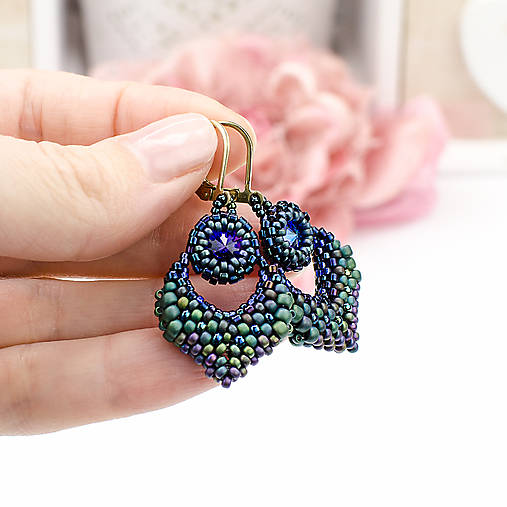 náušnice MOODS (fialová/zelená)