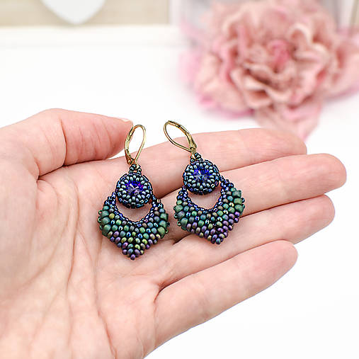 náušnice MOODS (fialová/zelená)