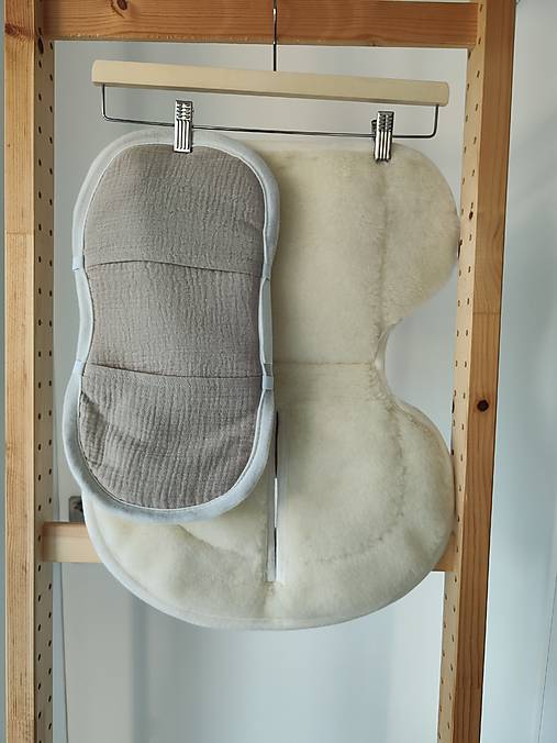 Detský textil - VLNIENKA vložka do autosedačky Cybex Cloud G proti poteniu a Prechladnutiu Mušelin Beige - 17953467_