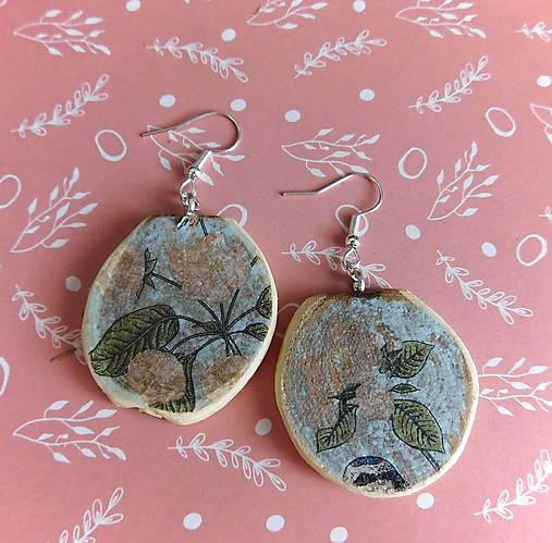 Náušnice - drevené vintage náušničky kvietky - totálny výpredaj všetkého! - 17952391_