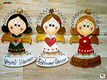 Tabuľky - Menovka - anjelik Vianočný - 17954738_