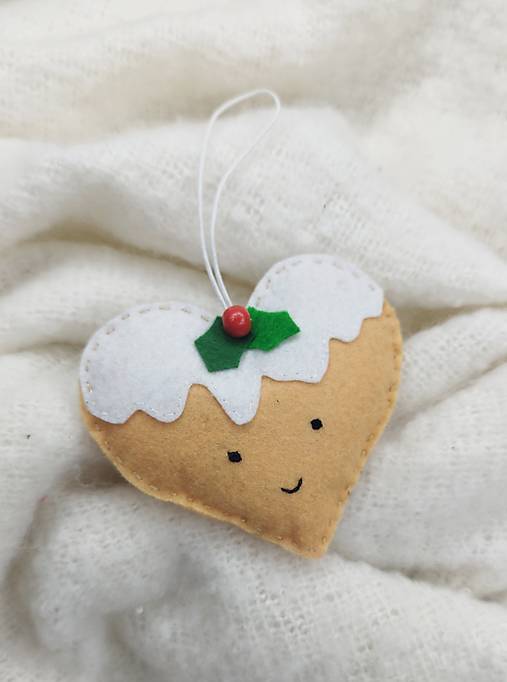 Dekorácie - Vianočné srdiečko, perníček - 17954469_